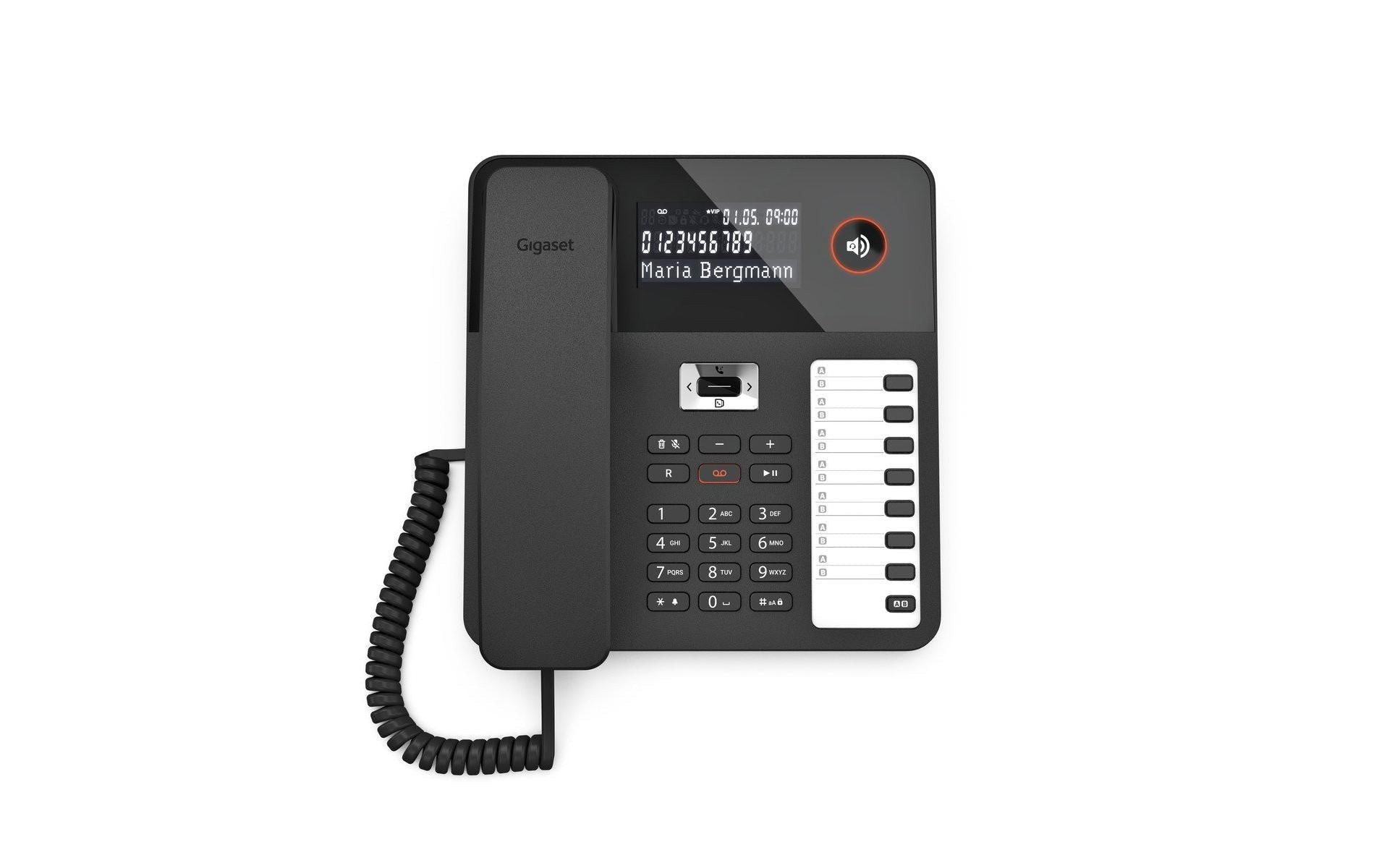 Gigaset DESK 800 A – DECT-Telefon, mit Anrufbeantworter, Freisprechen, Schwarz