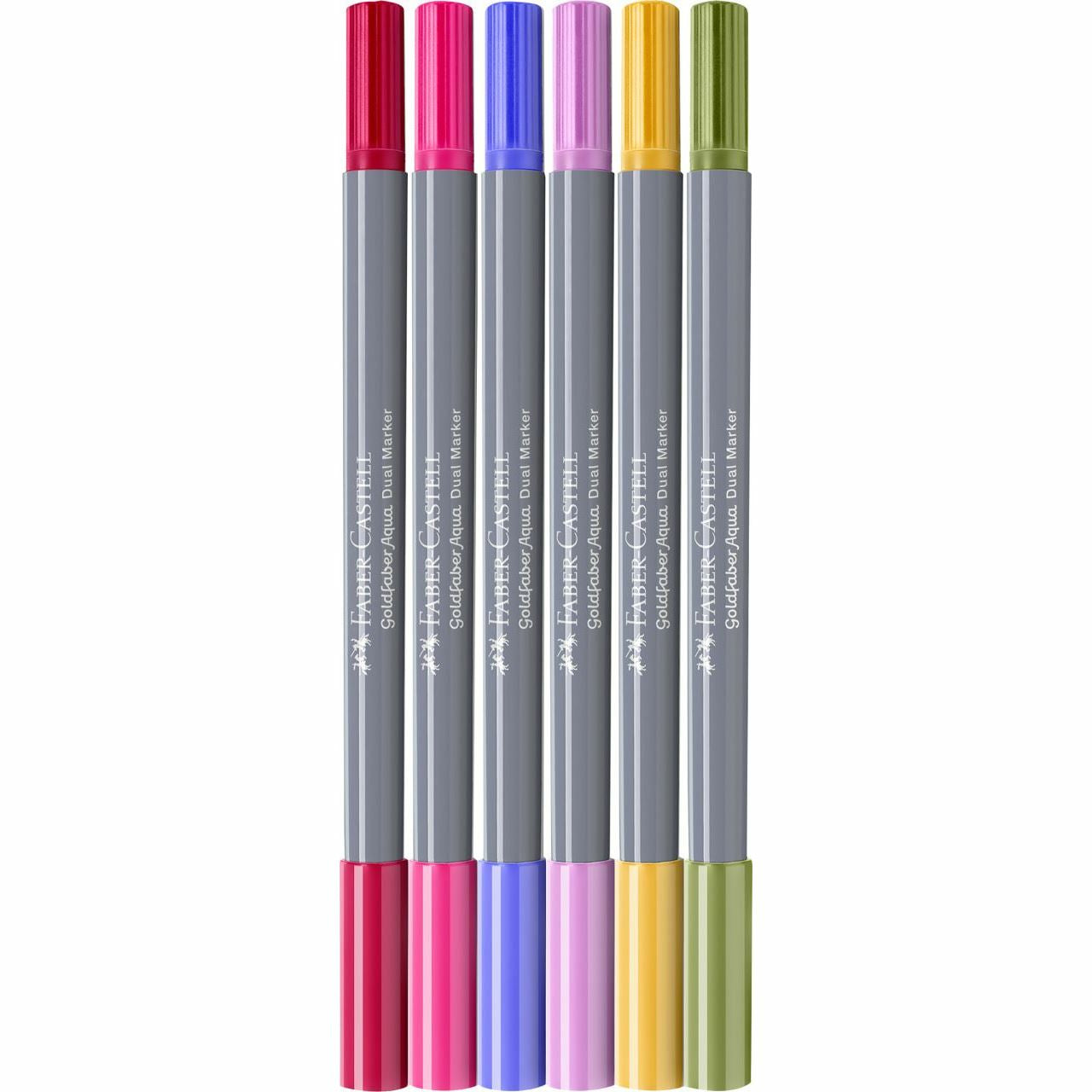 Faber-Castell Brush Pen Goldfaber Aqua – Pinselspitze – Sortiert – 6er-Set – Wasservermalbar