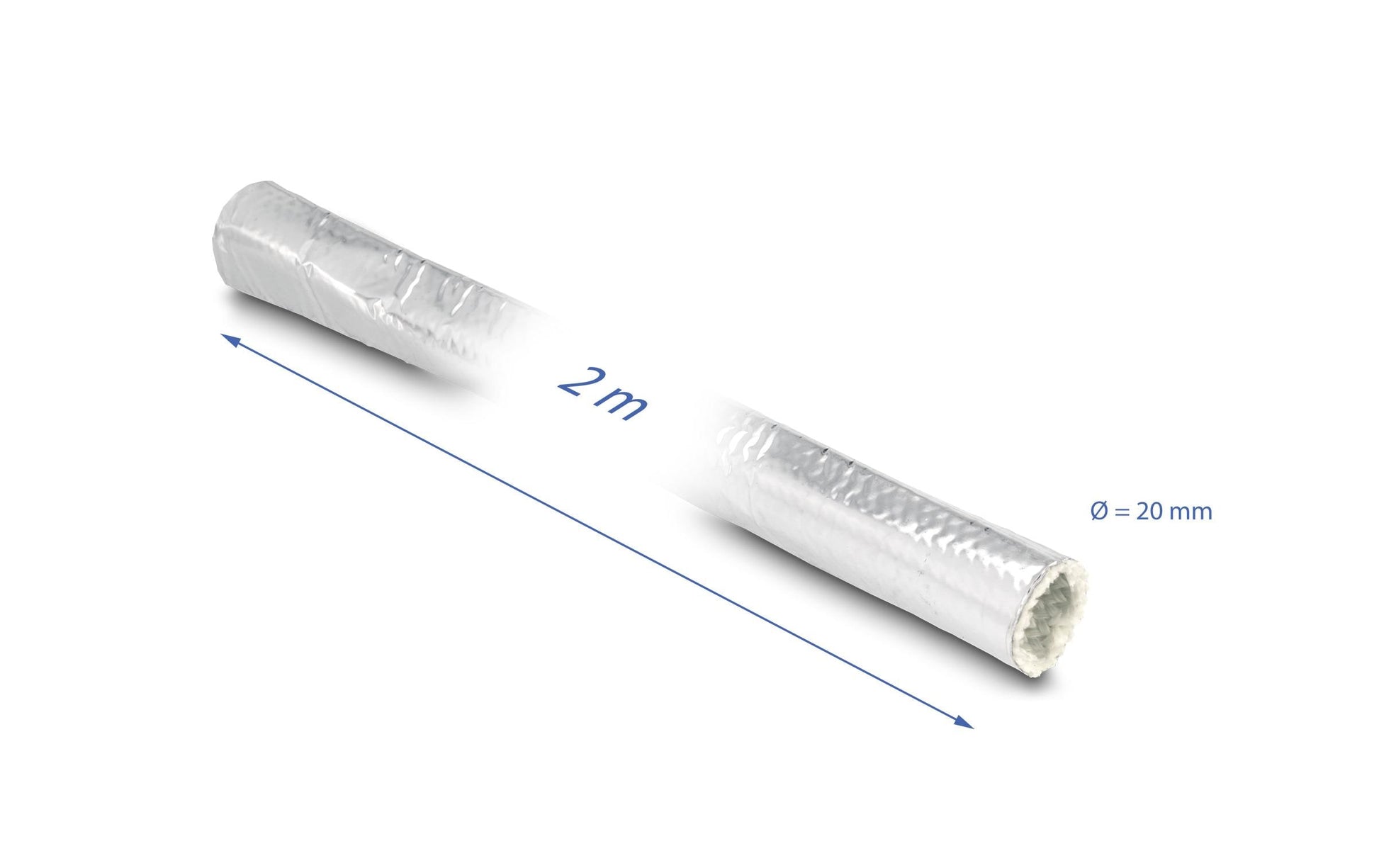DeLOCK Kabelschlauch – Ø 20 mm – 2 m – Aluminium – Silber