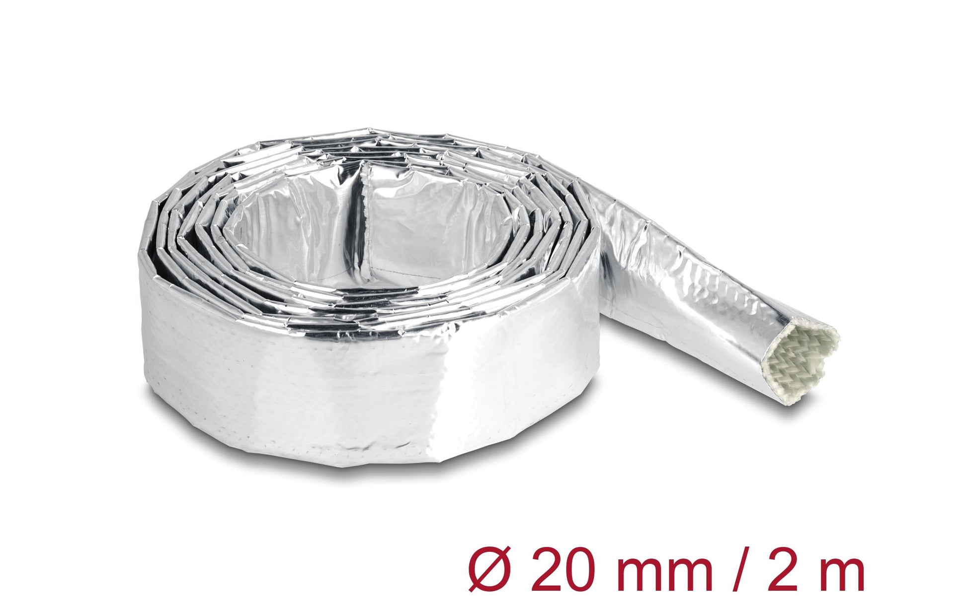 DeLOCK Kabelschlauch – Ø 20 mm – 2 m – Aluminium – Silber
