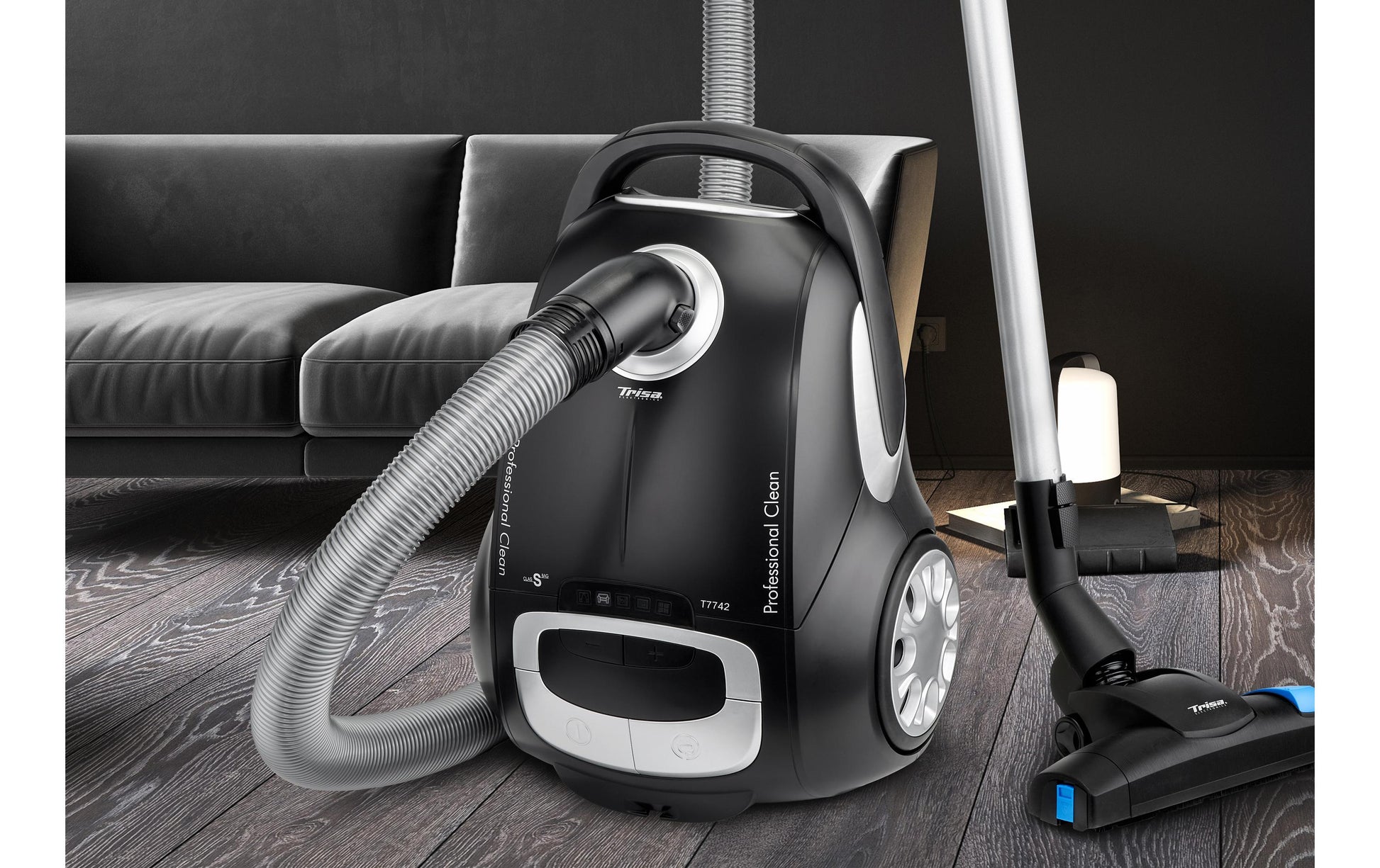 Trisa Bodenstaubsauger Professional Clean T7742 – mit Beutel, 800 W, 1 l, HEPA 13