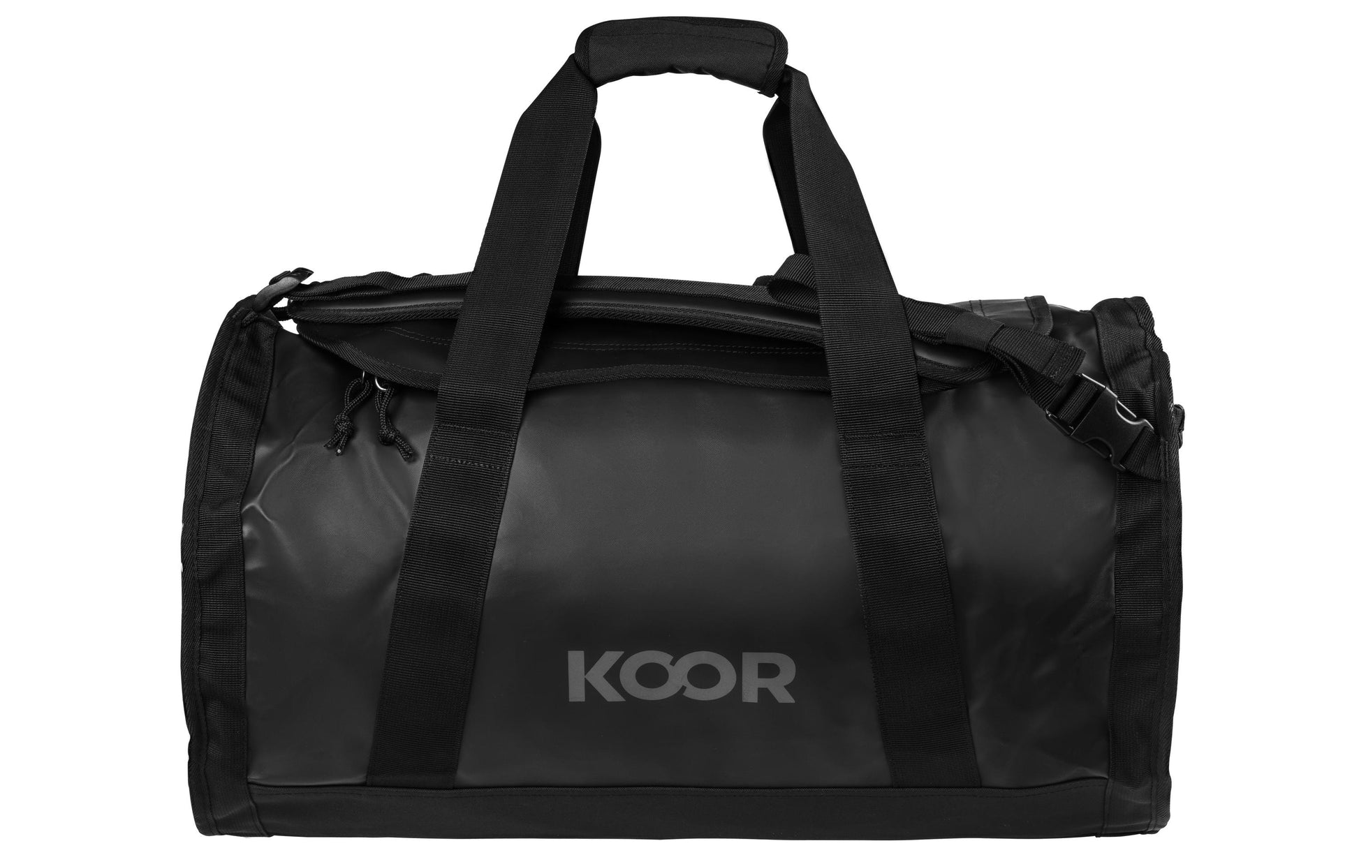 KOOR Sporttasche Sooma – 50 l, aus rPET, schwarz, 37 × 40,5 × 60,5 cm