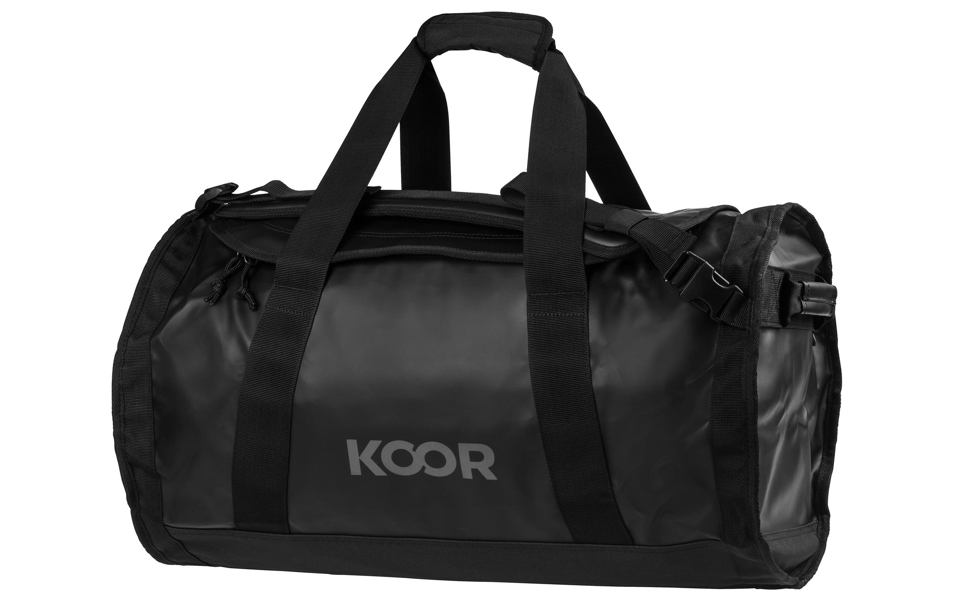 KOOR Sporttasche Sooma – 50 l, aus rPET, schwarz, 37 × 40,5 × 60,5 cm