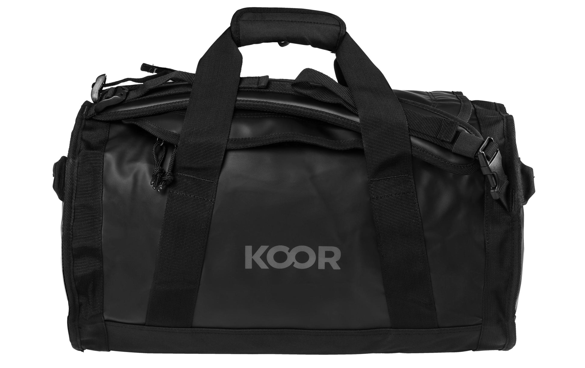 KOOR Sporttasche – 30 l, aus rPET, schwarz, 30,5 × 40 × 50 cm
