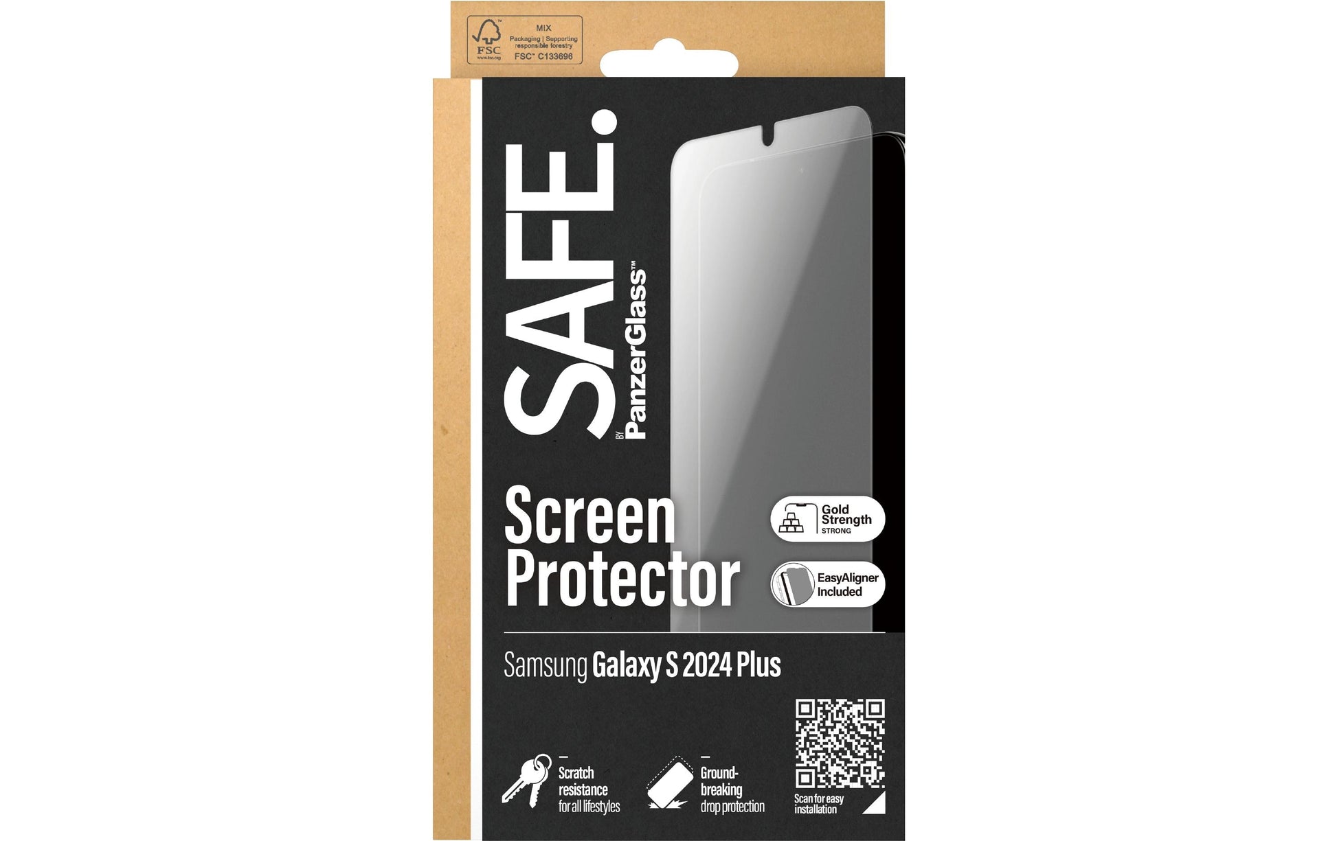PanzerGlass Displayschutzglas – für Samsung Galaxy S24+, kratzresistent, stossfest, Hartglas, transparent