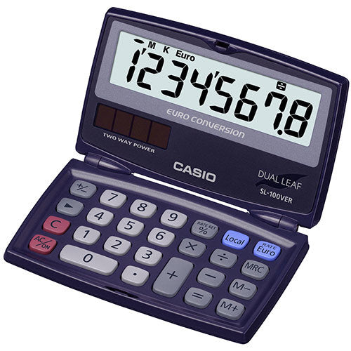 Casio Taschenrechner SL-100VER – 8-stellig – Batteriebetrieben – Blau