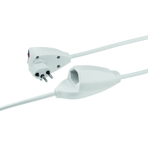 Steffen Verlängerungskabel, T12–T13, 3 m, IP20, 3×1 mm², mit Schalter – Weiss