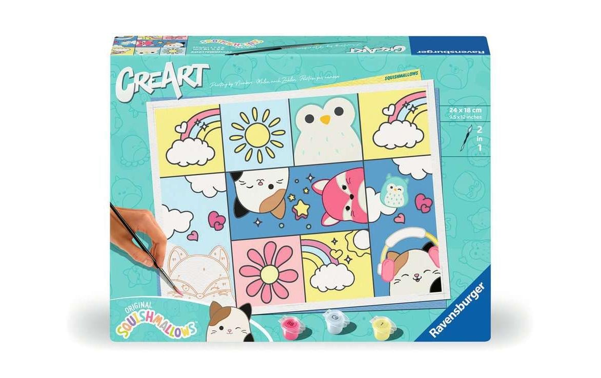 Ravensburger CreArt – Malen-nach-Zahlen-Set – Squishmallows – 24 × 18 cm – ab 12 Jahren