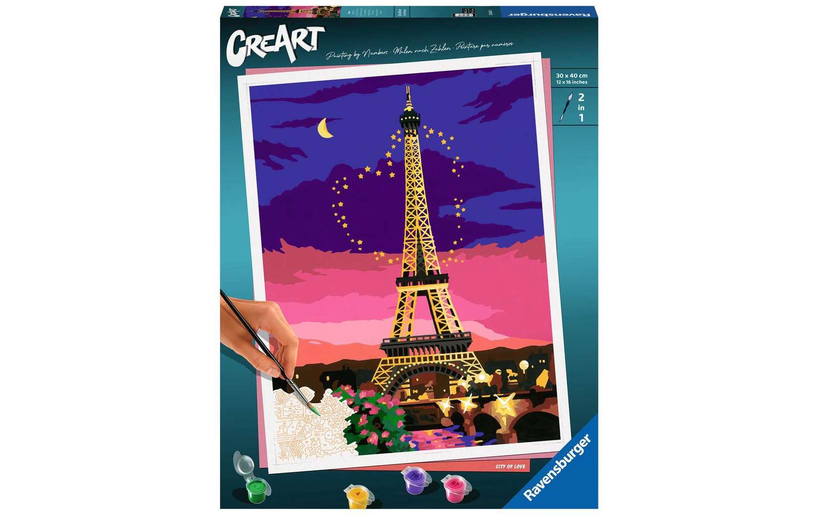 Ravensburger Malen nach Zahlen-Set CreArt City of Love – ab 14 Jahren – 340 × 440 × 40 mm