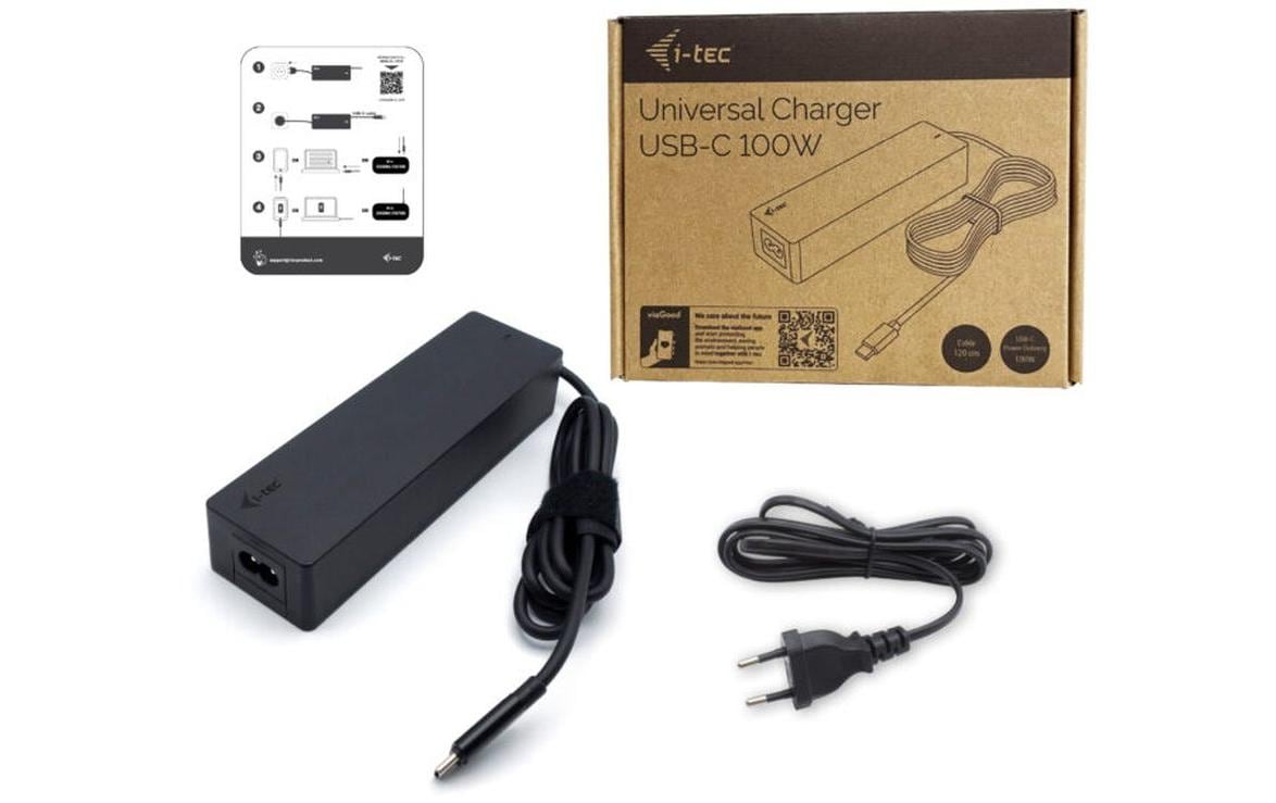 i-tec Universal Ladegerät USB-Ladegerät 100 W – USB-C×1 – PD 3.0, EU-Stecker (Typ C) – Schwarz