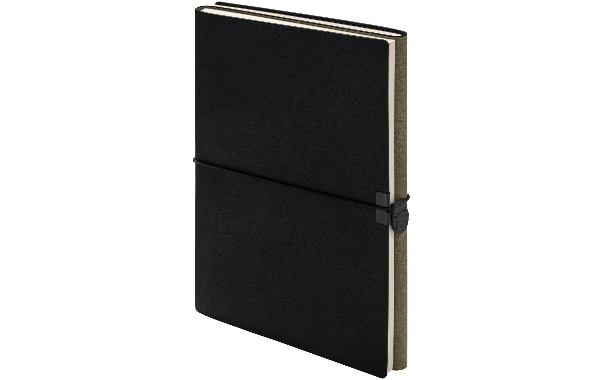 Kolma Notizbuch – A5 – punktiert/blanko – 224 Seiten – 80 g/m² – Hardcover, Gummiband, vegan – schwarz/olive