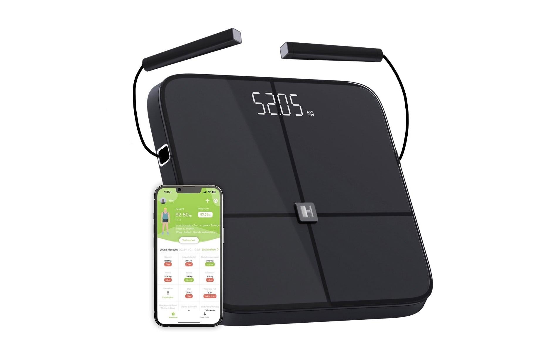 HAMMER Digitale Personenwaage Body Screen TX – Glas – 200 kg