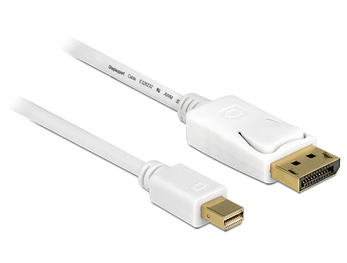 DeLOCK Mini-DisplayPort auf DisplayPort Kabel DP 1.2 4K 60 Hz – 0,5 m – Weiss