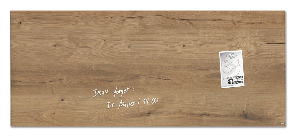 Sigel Whiteboard – 130 × 55 cm, Glas, magnetisch, Wandmontage, inkl. SuperDym-Magnetwürfel, Montagesatz