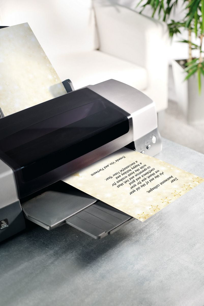Sigel Motivpapier – A4, 90 g/m², Graceful Christmas – für Inkjet/Laser/Kopierer – FSC – 100 Blatt