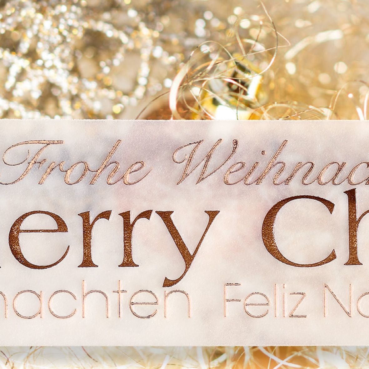 Sigel Weihnachtskarten – DL, mit Couvert, Edelkarton 220 g/m², Gold, Weiss – 10 Stk