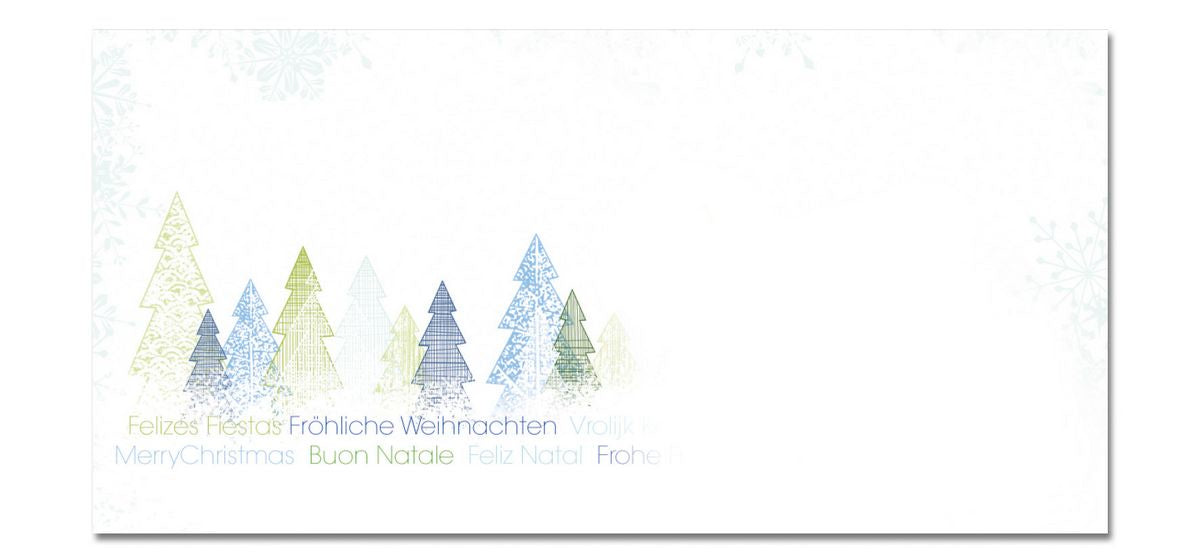 Sigel Weihnachts-Couvert C5/6, Bäume, weiss, 90 g/m²