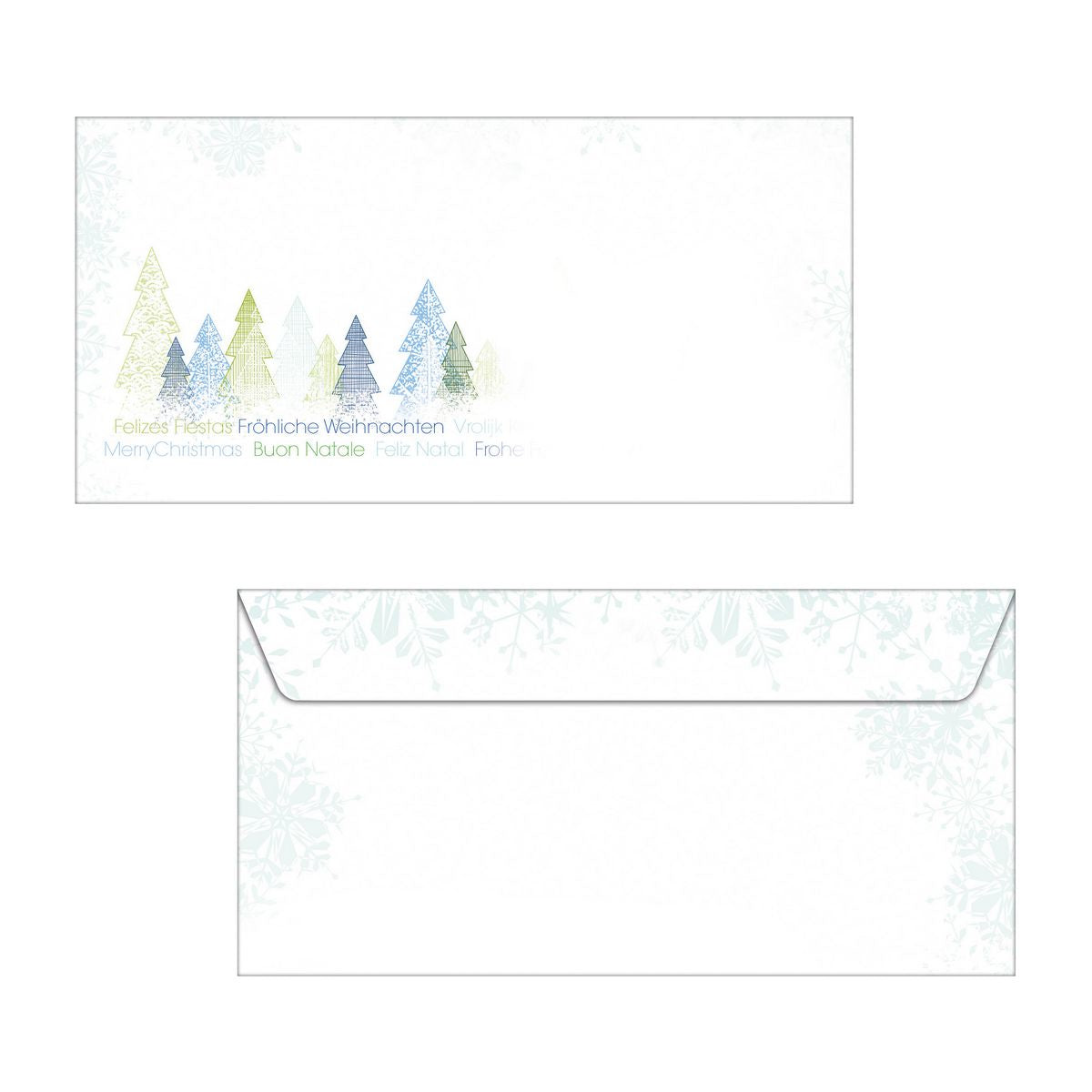 Sigel Weihnachts-Couvert C5/6, Bäume, weiss, 90 g/m²