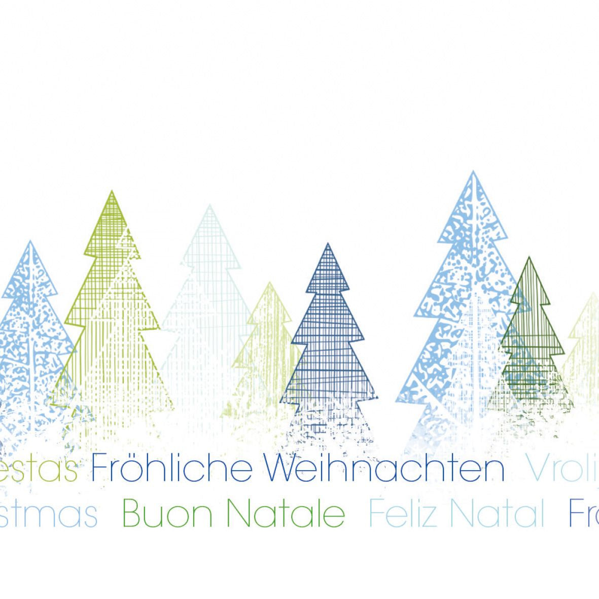 Sigel Weihnachts-Couvert C5/6, Bäume, weiss, 90 g/m²