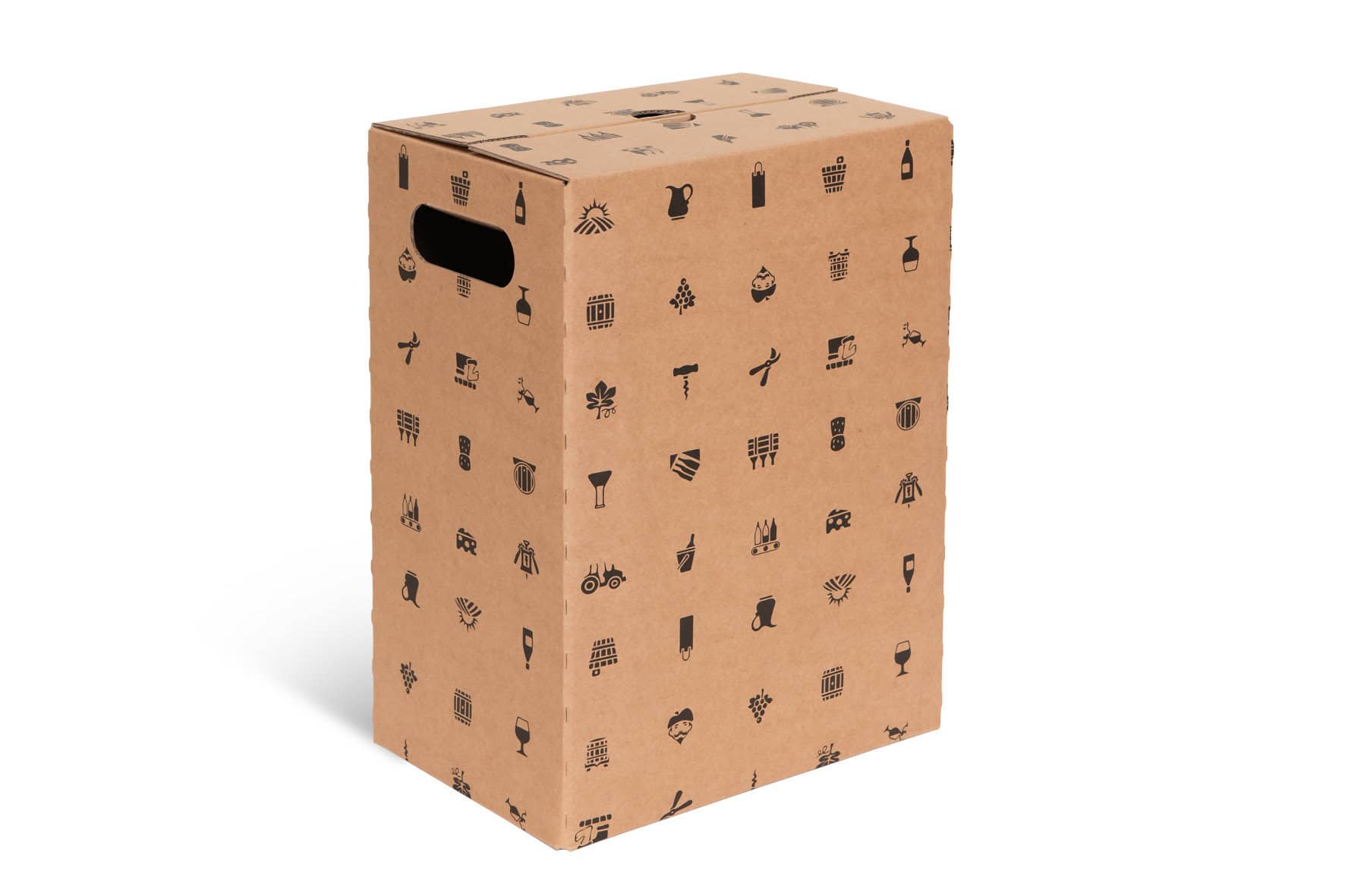 Brieger Weinpräsentkarton Braun – Innenmass 163 × 323 × 245 mm – für 6 Flaschen (0,7–1 l) – 1 Stk.