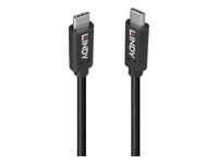 Lindy USB-C auf USB-C Kabel – USB 3.2 Gen 2x2 (20 Gbit/s) – 1 m – PD 100 W – rTPE-Mantel – Schwarz