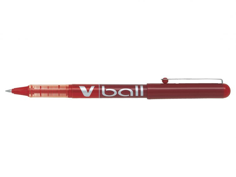 Pilot V-Ball – Tintenroller, mit Kappe, 0,3 mm, Rot, für Linkshänder