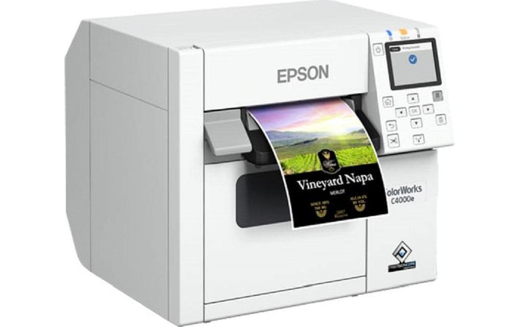 Epson CW-C4000e – Farb-Etikettendrucker (Tintenstrahl), 108 mm, 1'200×1200 dpi, 102 mm/s, USB
