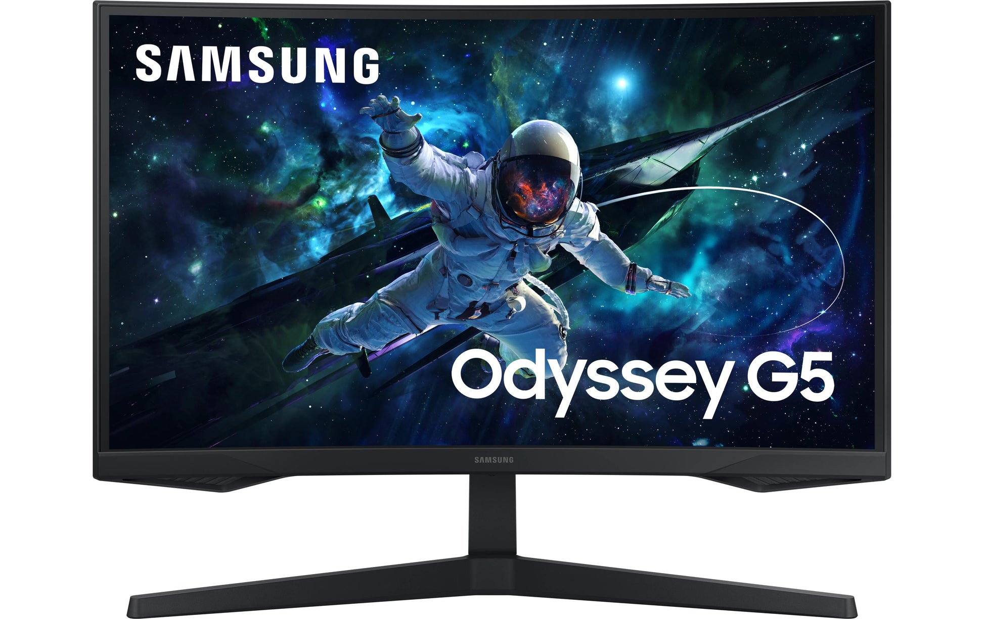 Samsung Odyssey G55C – Monitor, 27" WQHD (2560 × 1440), VA, Gebogen, 165 Hz, 300 cd/m², VESA 75 × 75, Schwarz