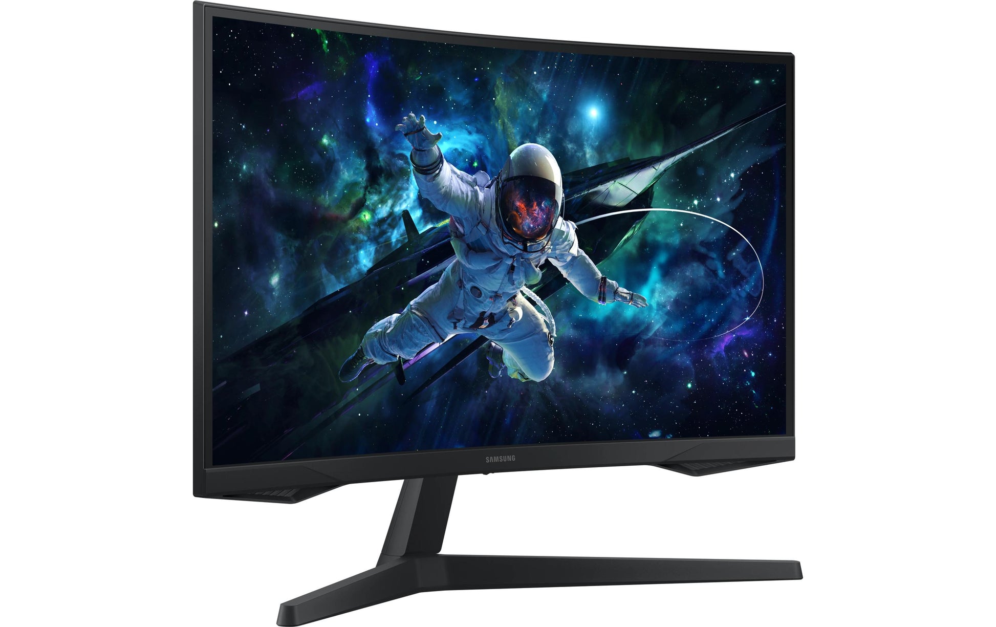 Samsung Odyssey G55C – Monitor, 27" WQHD (2560 × 1440), VA, Gebogen, 165 Hz, 300 cd/m², VESA 75 × 75, Schwarz