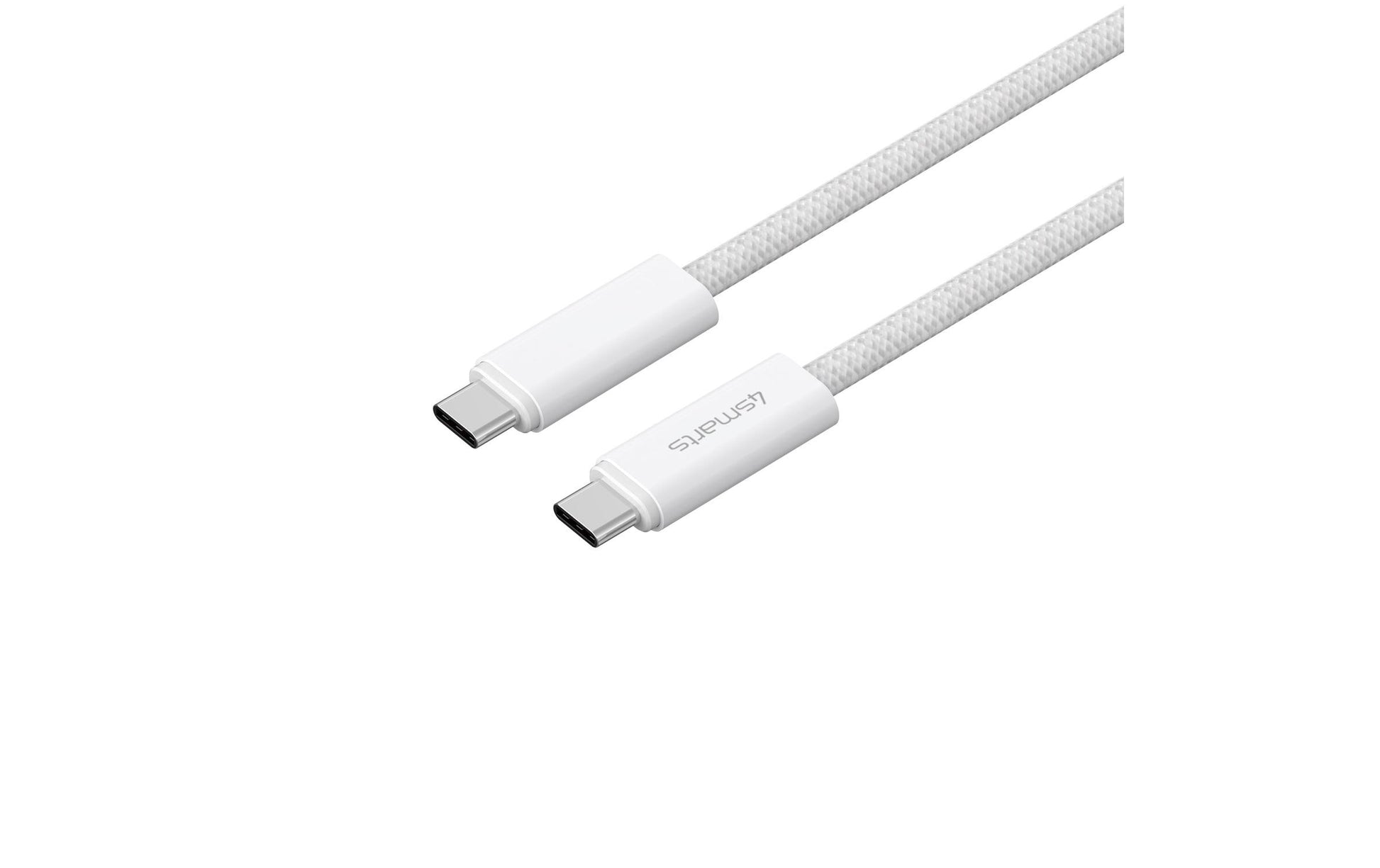 4smarts USB-C auf USB-C Kabel – USB 3.2 Gen 2 (10 Gbit/s) – 1,5 m – PD 240 W – Geflochten – Weiss
