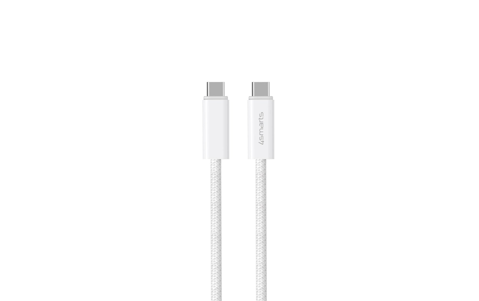 4smarts USB-C auf USB-C Kabel – USB 3.2 Gen 2 (10 Gbit/s) – 1,5 m – PD 240 W – Geflochten – Weiss