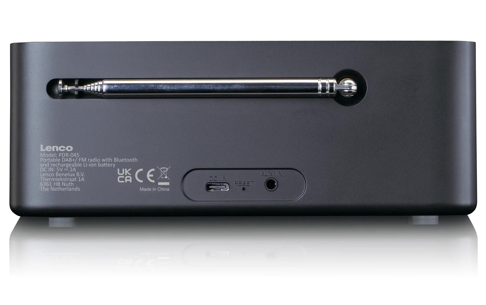 Lenco PDR-045BK – DAB-/Internetradio – Portabel – DAB+, UKW, Bluetooth, Akkubetrieb – Schwarz