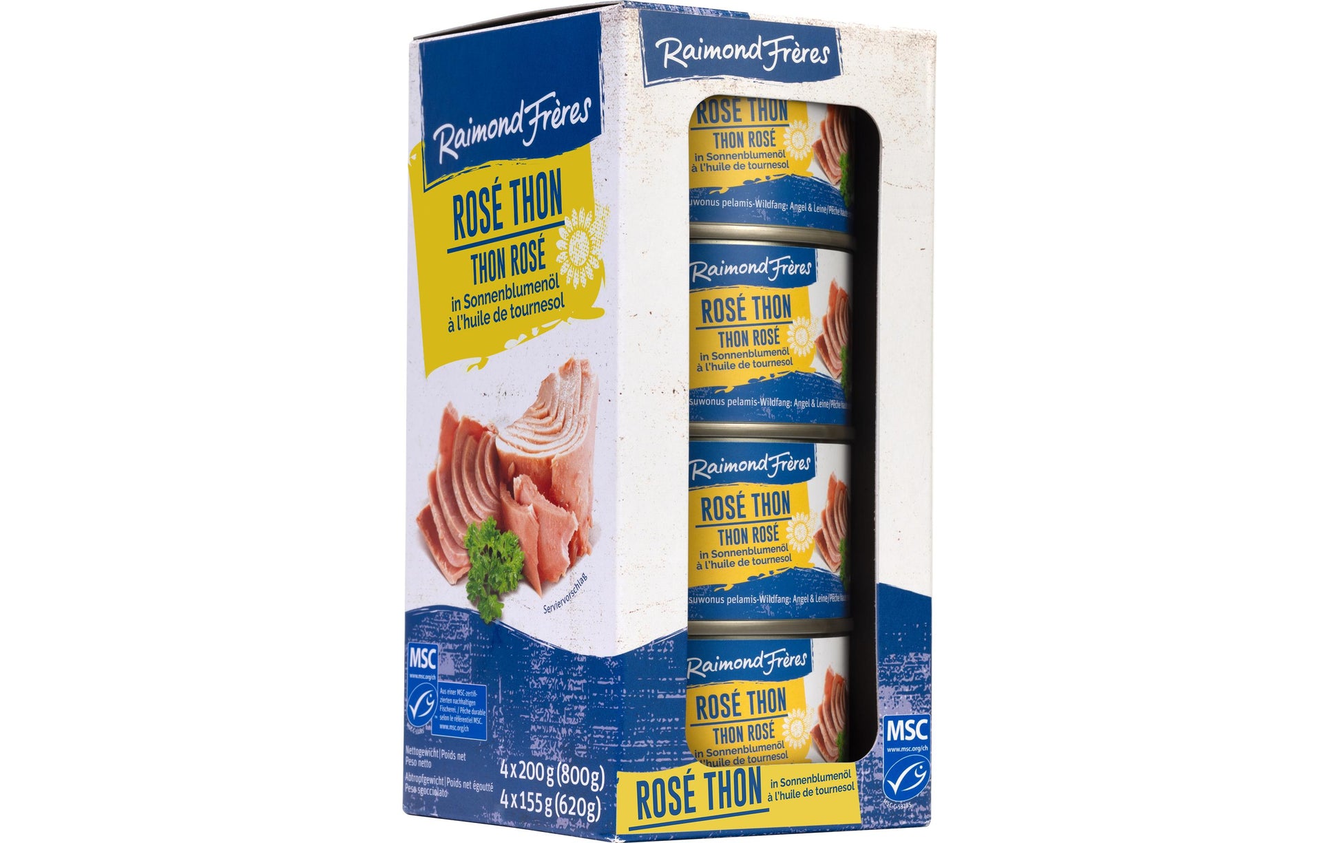Raimond frères Thunfisch in Sonnenblumenöl Rosé – 4×200 g