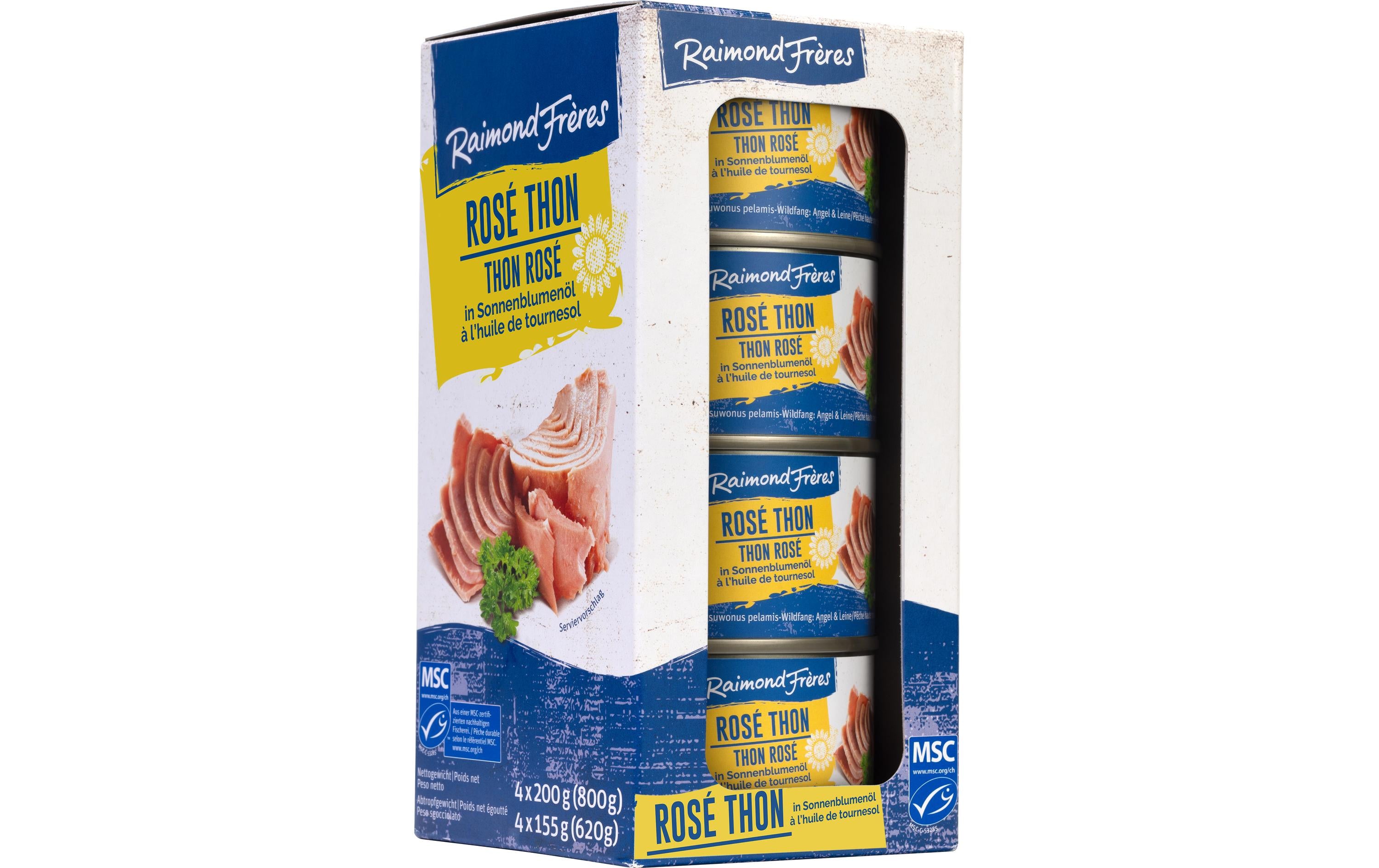Raimond frères Thunfisch in Sonnenblumenöl Rosé – 4×200 g
