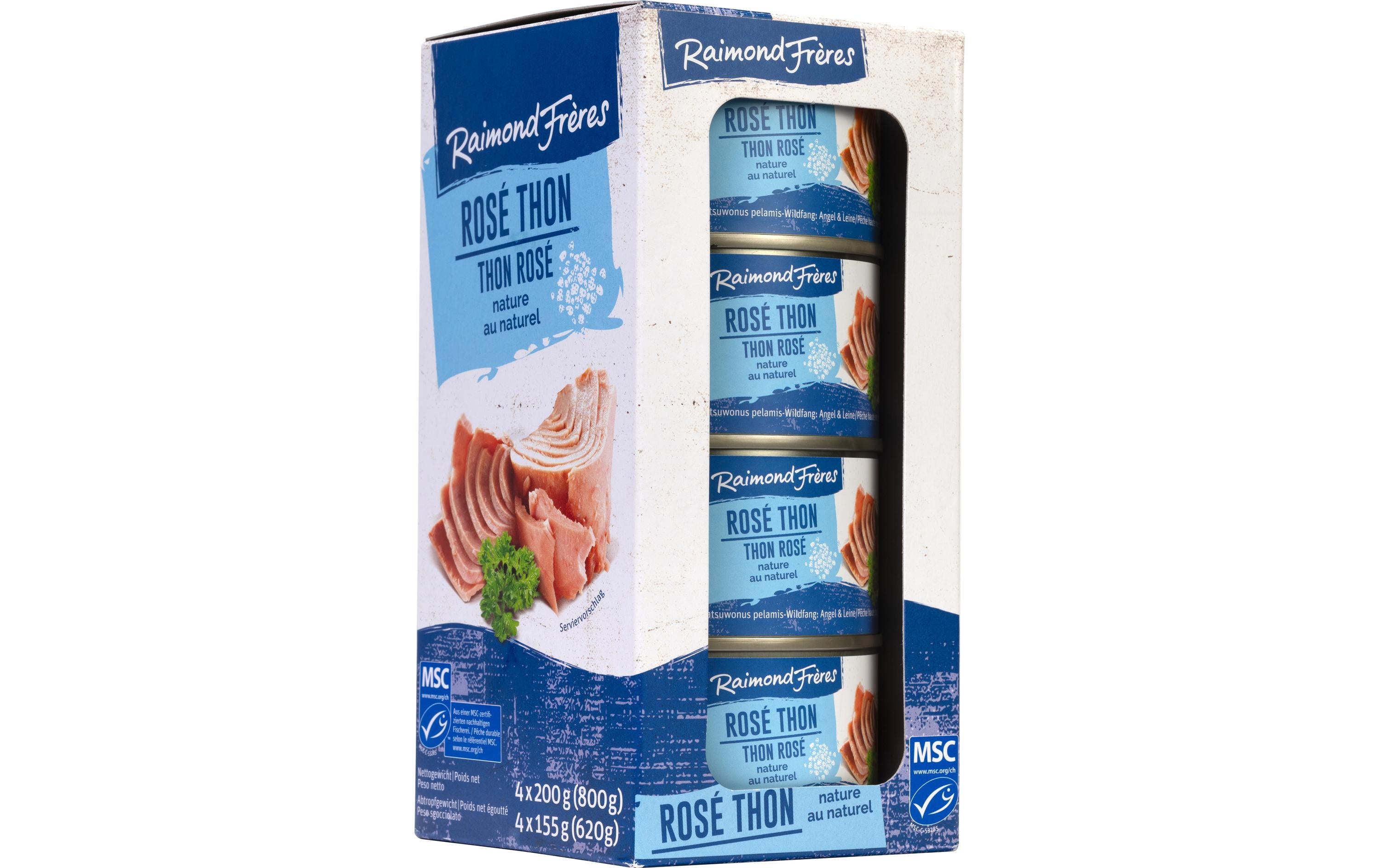 Raimond frères MSC Thunfisch Rosé (Skipjack), in Wasser – 4×200 g