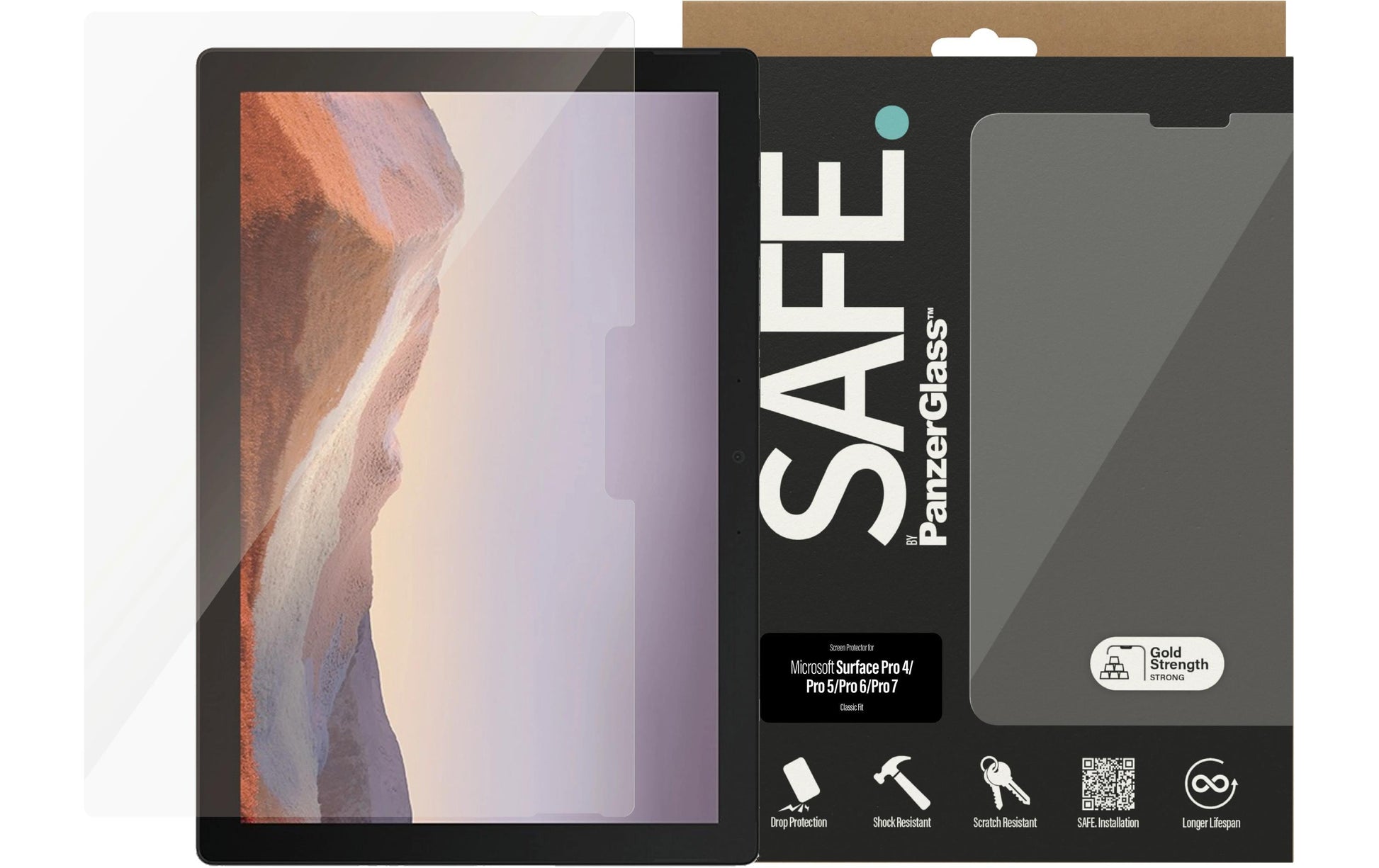PanzerGlass Panzerglas für Surface Pro 4–7 12,3" – Kratzresistent, Anti-Fingerprint