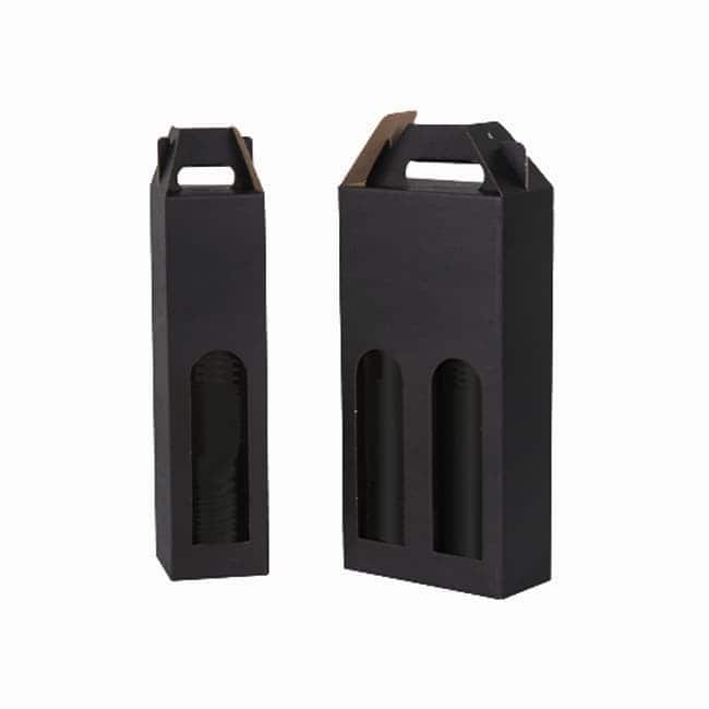 Brieger Flaschentüte aussen schwarz, innen braun – 82 × 330 × 82 mm – für 1 Flasche, 1 Stk.