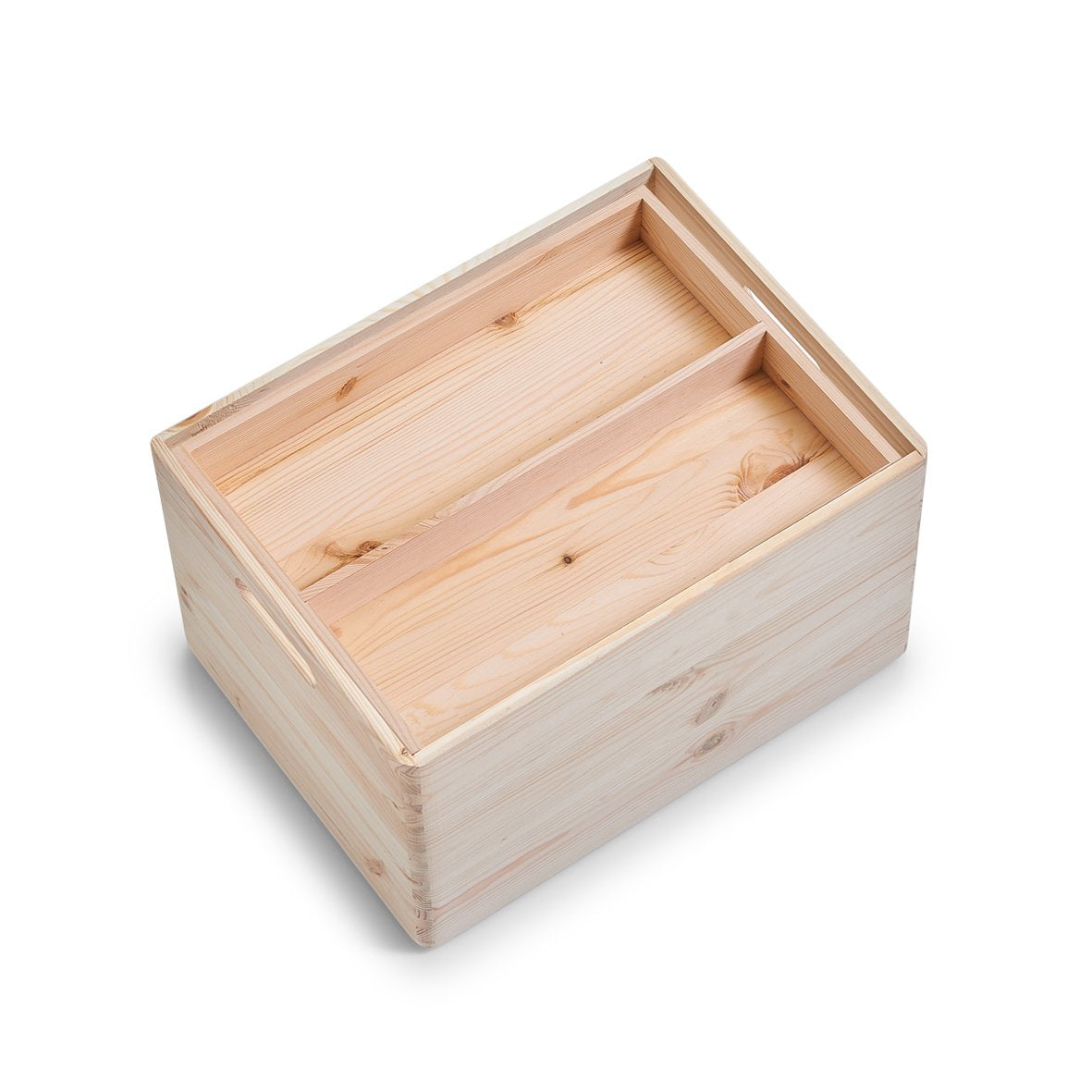Zeller Present Aufbewahrungsbox ohne Deckel – Holz – Natur – mit Griff, stapelbar – 298 × 238 × 398 mm