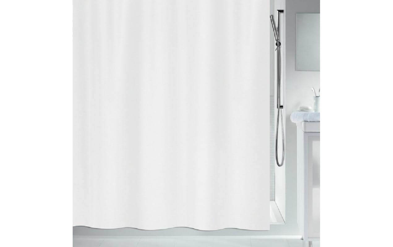 Spirella Primo Duschvorhang – 120 × 200 cm – Weiss – Polyester, waschbar bei 40 °C