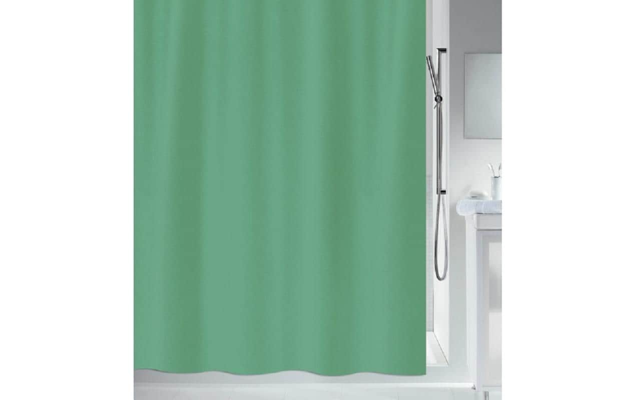 Spirella Duschvorhang Primo – 180×180 cm, Polyester, mit Ringen, Grün