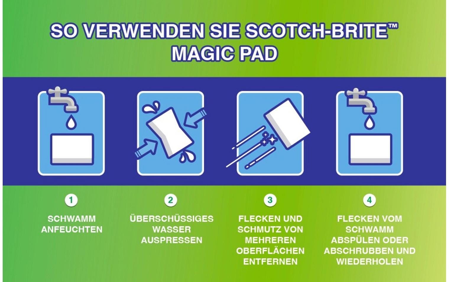 Scotch-Brite Universalschwamm – Kunststoff, Weiss, Fleckenradierer, 12 Stk.