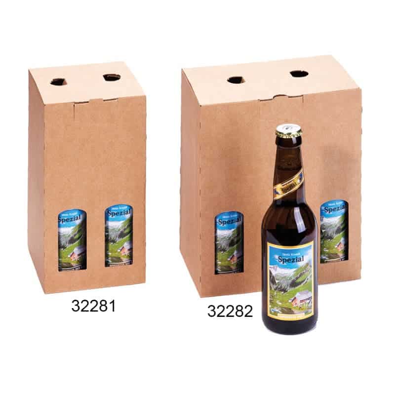 Brieger Trageverpackung – für 6 Flaschen – 182 × 115 × 228 mm, 1,5 mm, braun, mit Grifflöchern