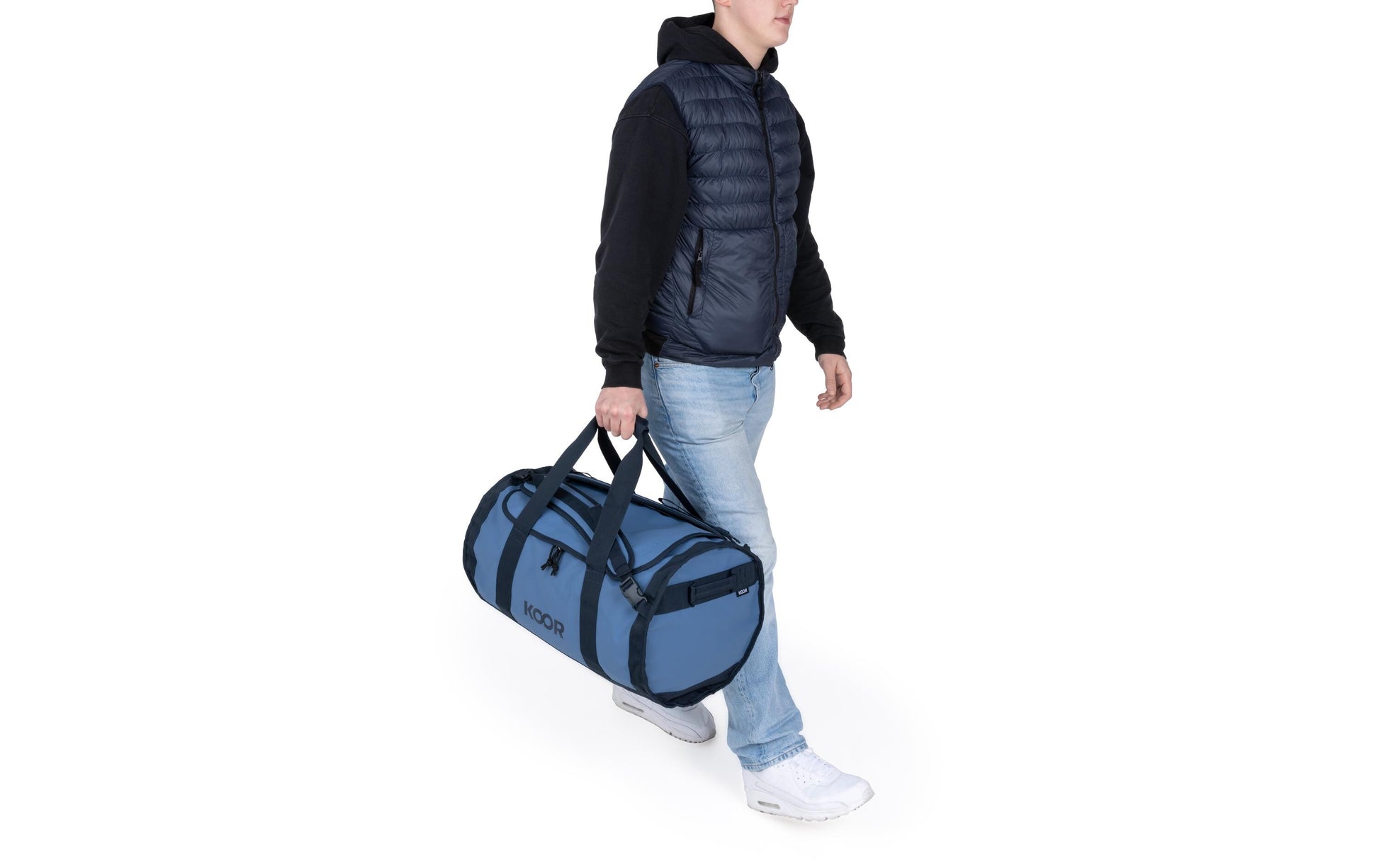 KOOR Sporttasche Sooma Misty Skies – 50 l, aus rPET, blau, 37 × 40,5 × 60,5 cm