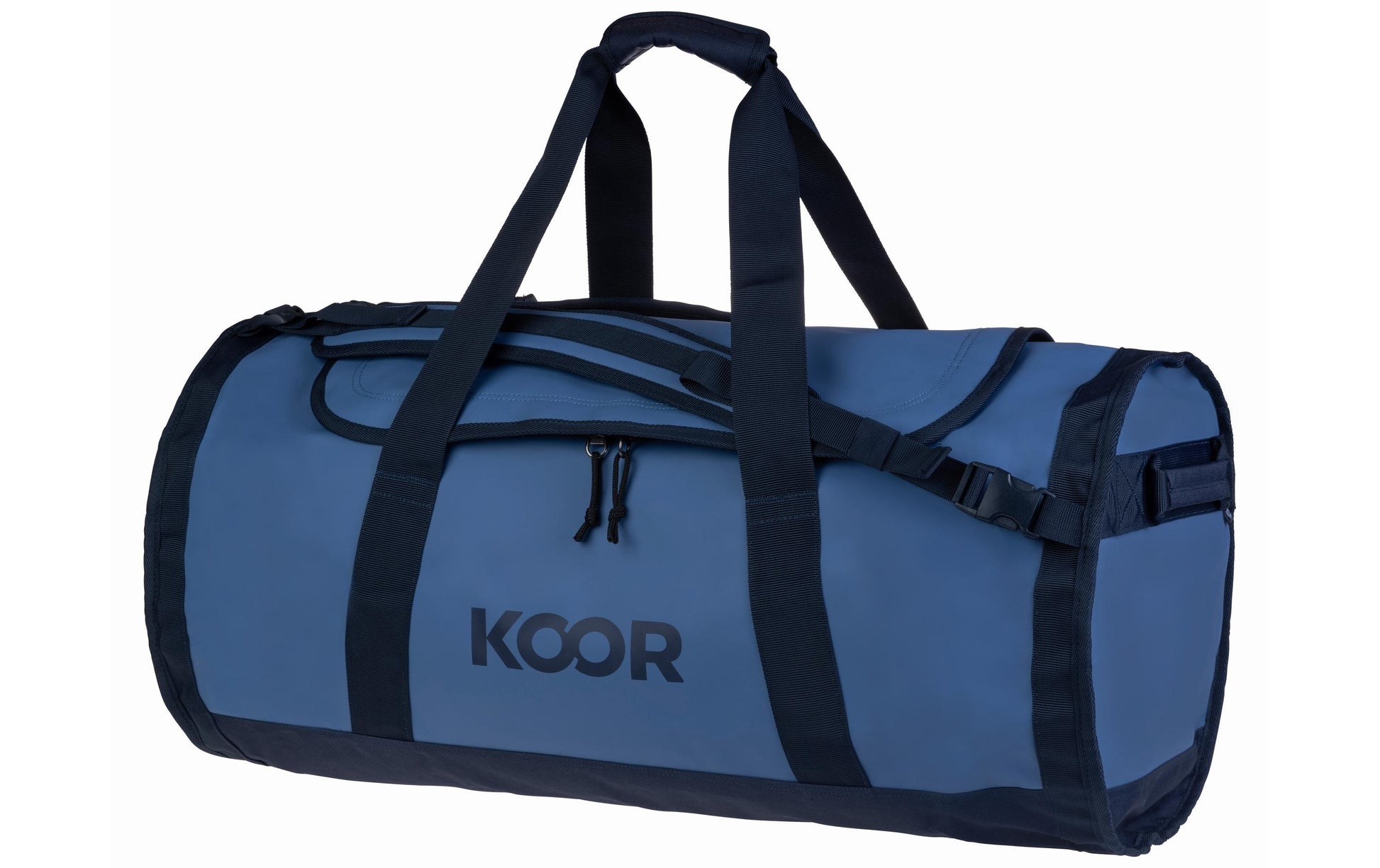 KOOR Sporttasche – 70 l, aus rPET, blau, 38,5 × 38,5 × 73 cm