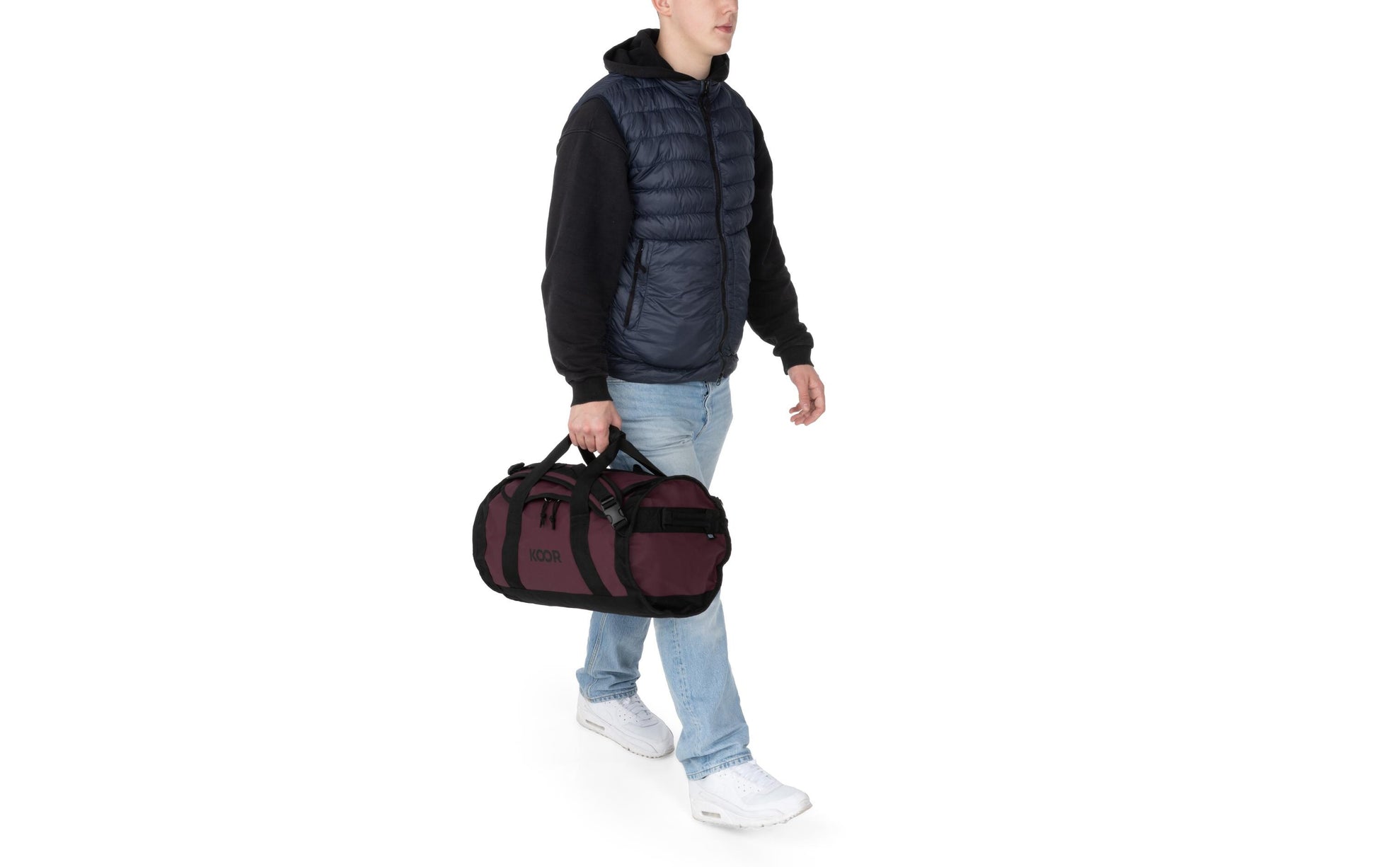 KOOR Sporttasche Sooma – 30 l, aus rPET, dunkelrot, 30,5 × 40 × 50 cm