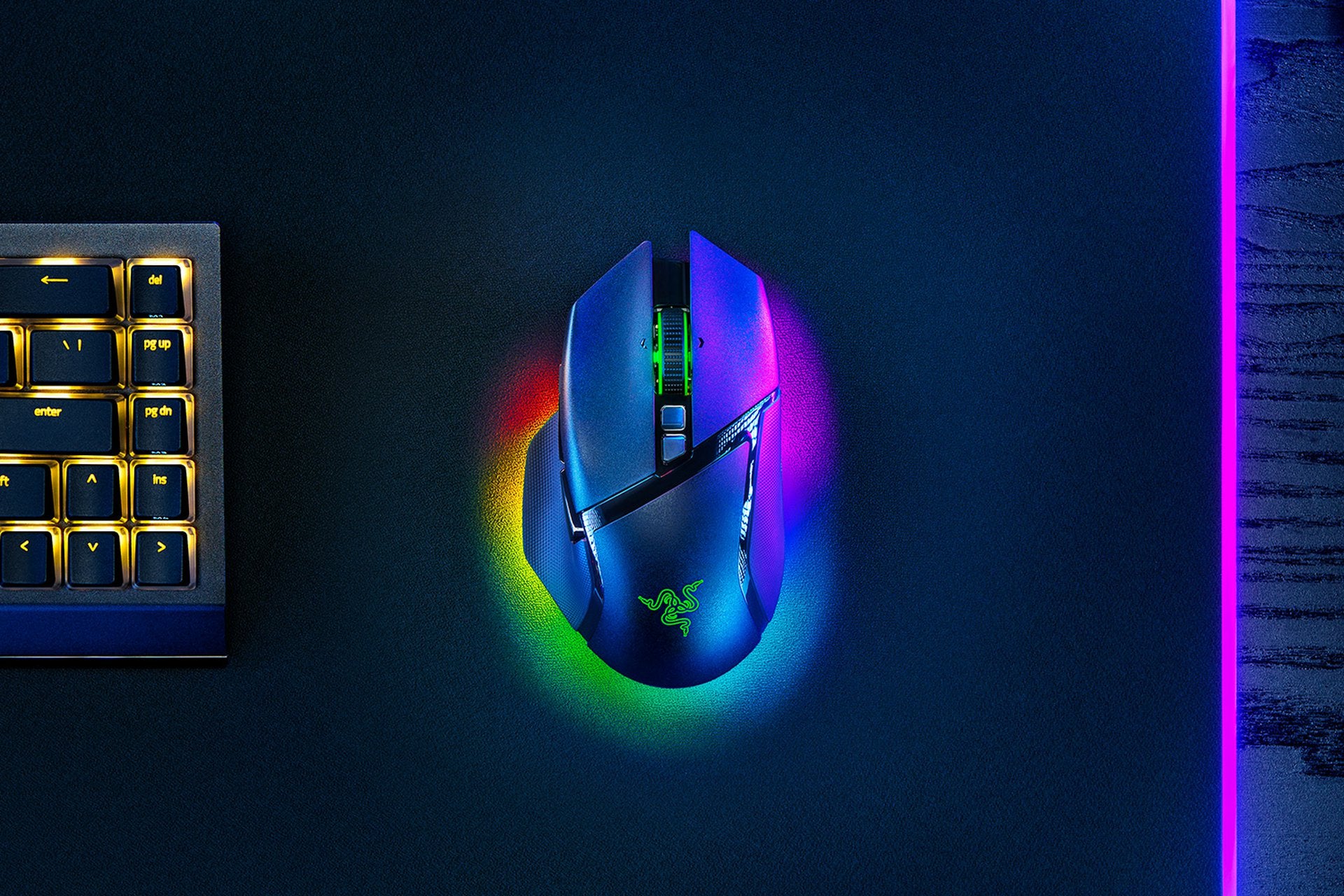 Razer Basilisk V3 Pro – Gaming-Maus – Kabellos (Bluetooth/2,4 GHz), 35000 DPI, RGB-Beleuchtung, rechts
