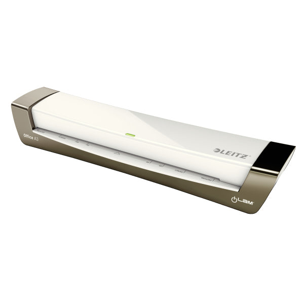 Leitz iLAM Office 1 Laminiergerät A3 – 2-Rollen, 80–125 µm, 1 Min. Aufheizzeit, 400 mm/min, Silber