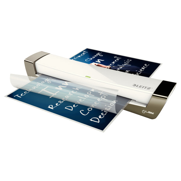 Leitz iLAM Office 1 Laminiergerät A3 – 2-Rollen, 80–125 µm, 1 Min. Aufheizzeit, 400 mm/min, Silber