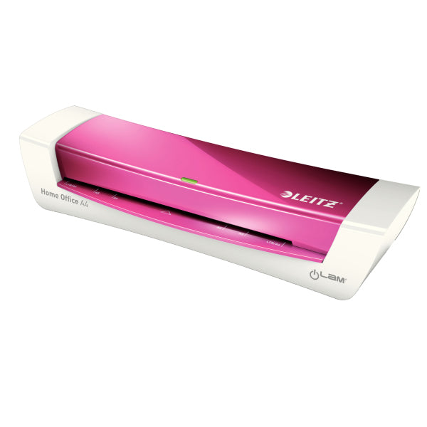 Leitz iLAM Home Office WOW Laminiergerät A4 – 2-Rollen, 80–125 µm, Aufheizzeit 2 Min., 310 mm/min, Pink