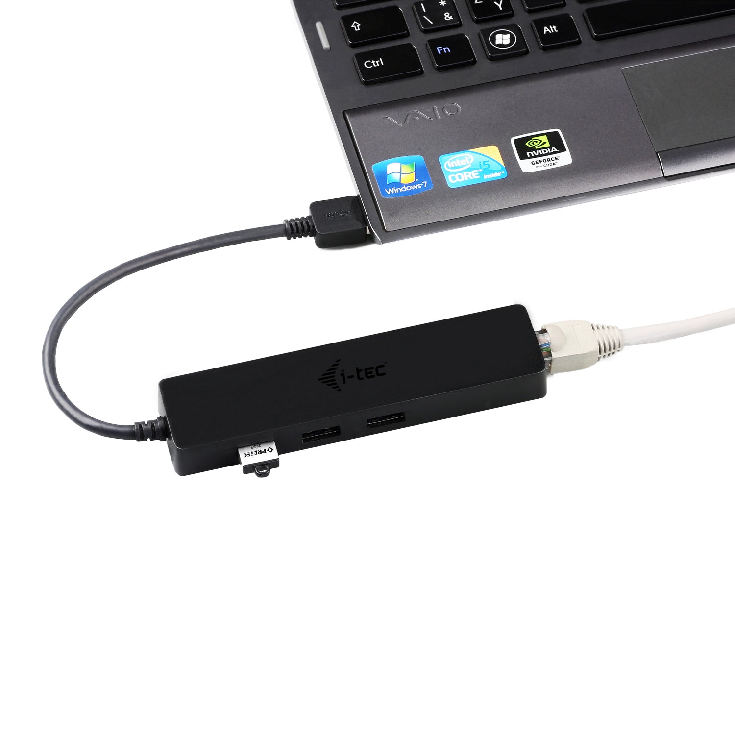i-tec USB-Hub – USB 3.0, 3× USB-A, GbE, für Windows/Mac/Linux